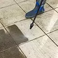 pressure washing a patio